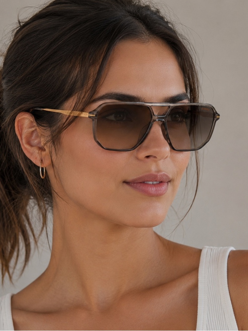 Carrera Aviator-Style Women's Sunglasses in Brown Gradient